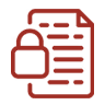 Red padlock icon symbolizing privacy or security.