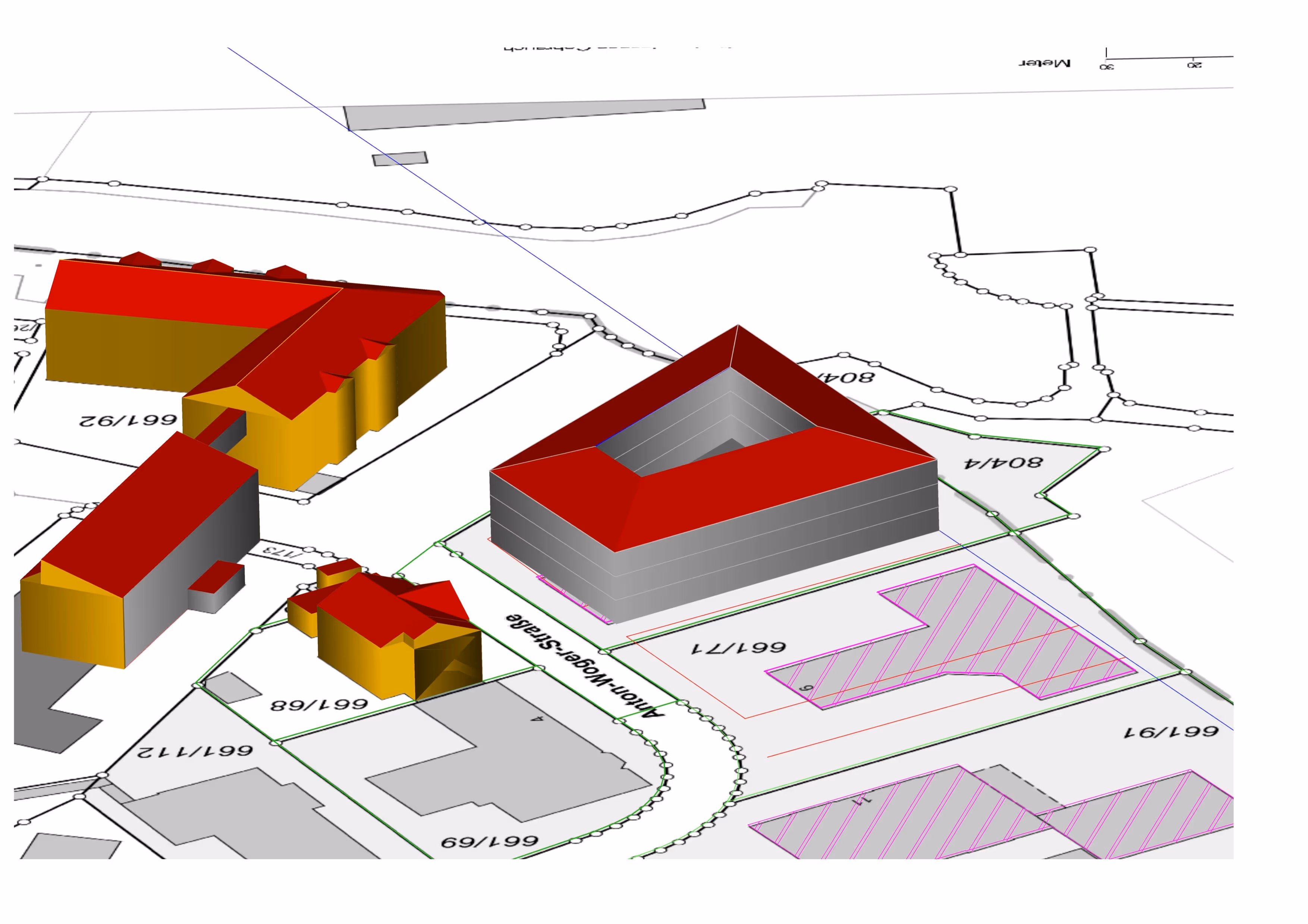 Architekturzeichnung eines Bauprojekts