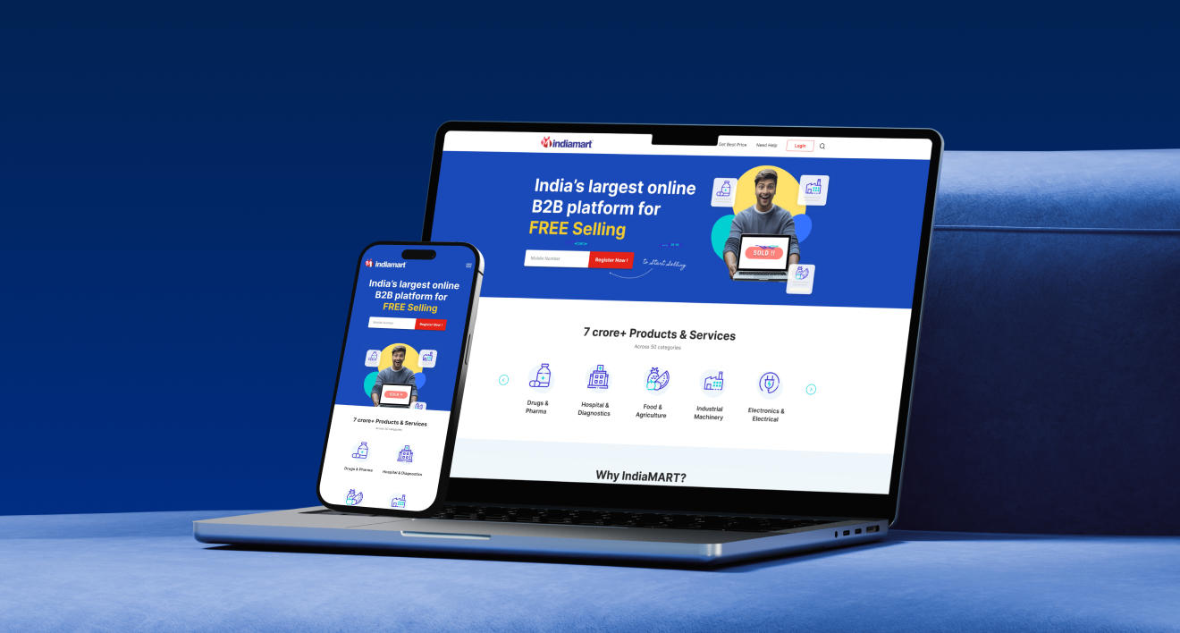 Driving impact - 4+ Year Design Partnership with IndiaMART to Reimagine How B2B Design Scales