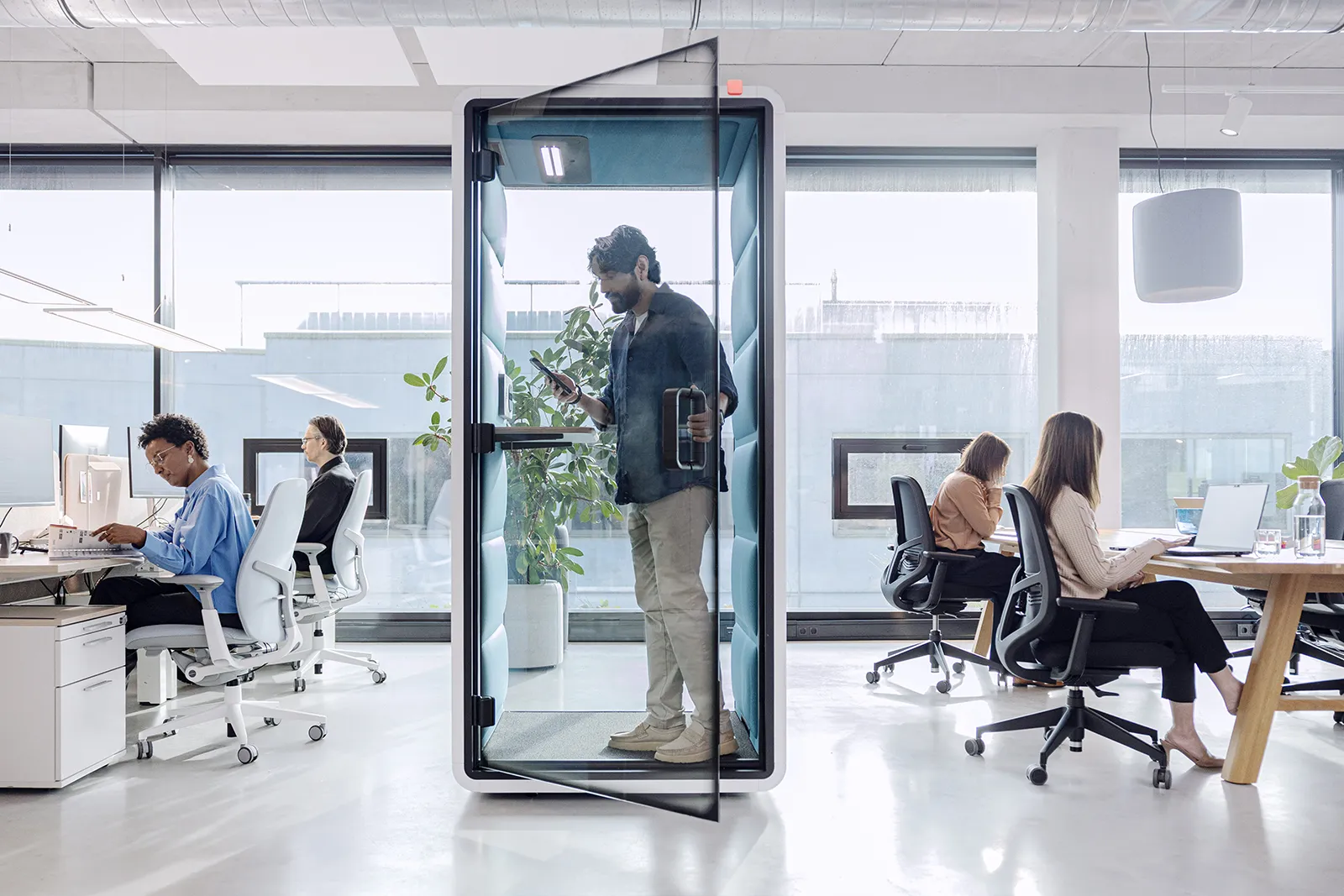 Hushoffice Hushfree XS akoestisch belhokje voor kantoor akoestische belcabine (80)