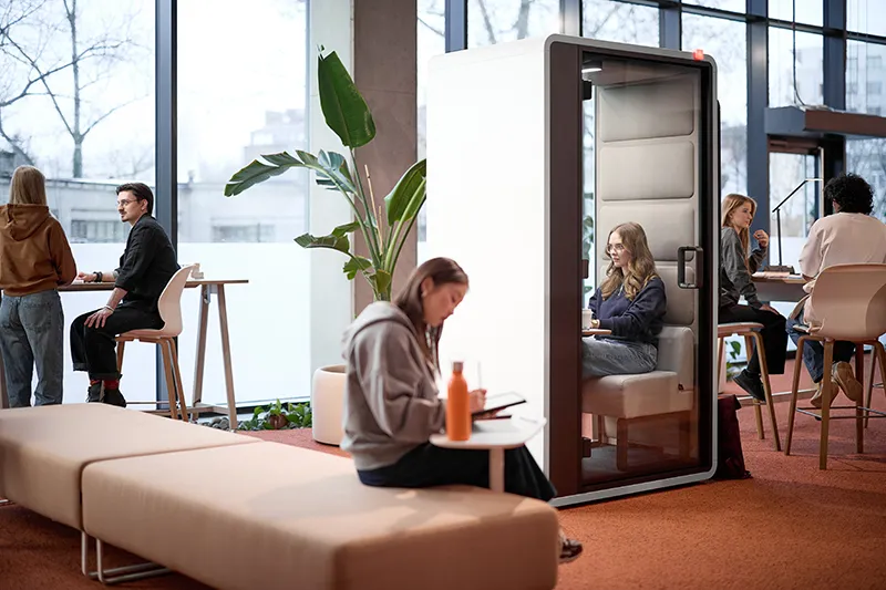 Hushoffice Hushfree S Hybrid premium mobiele werkplek kantoor