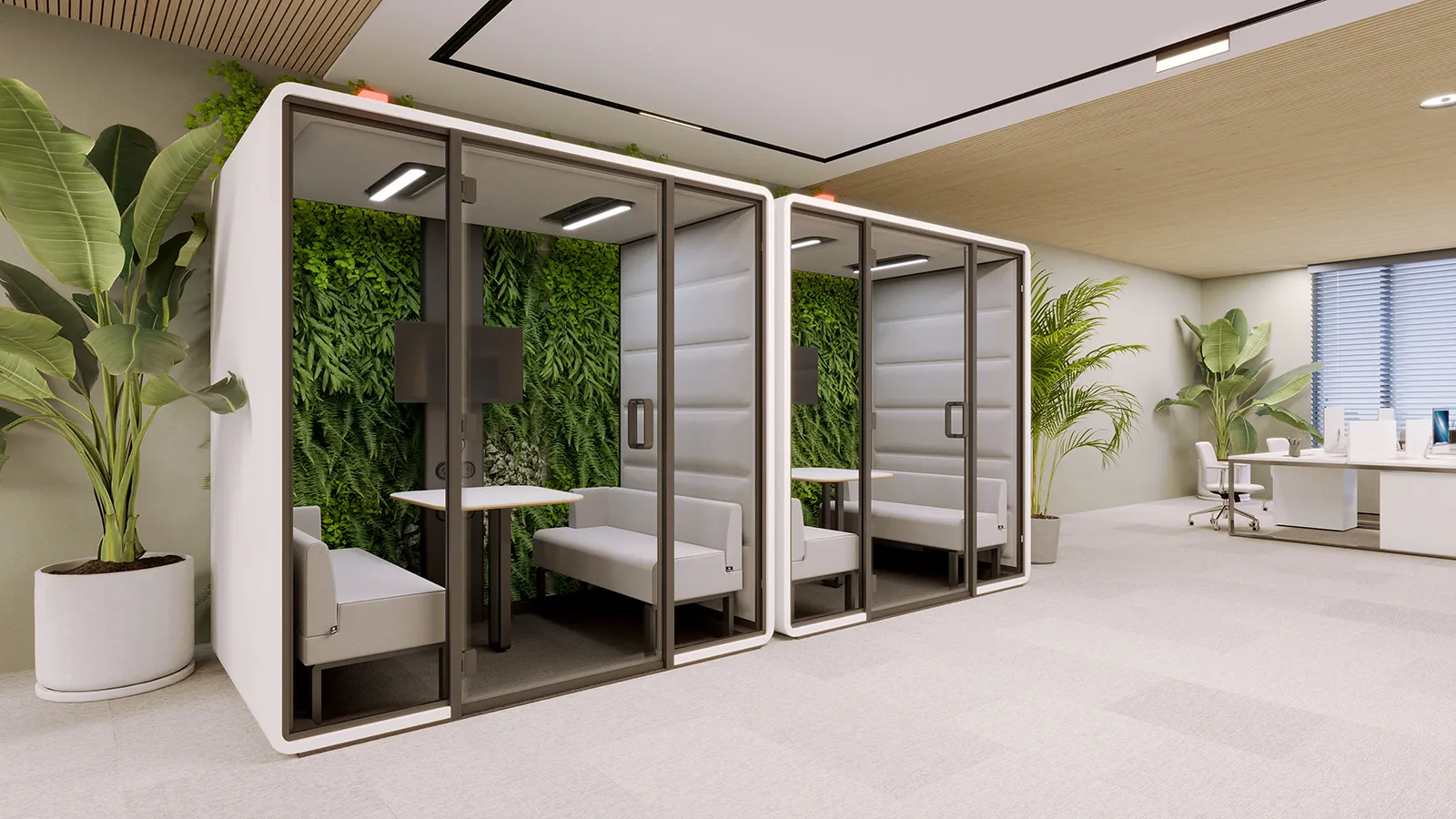 Hushoffice Hushfree Access M premium rolstoelvriendelijke akoestische cabine voor kantoor