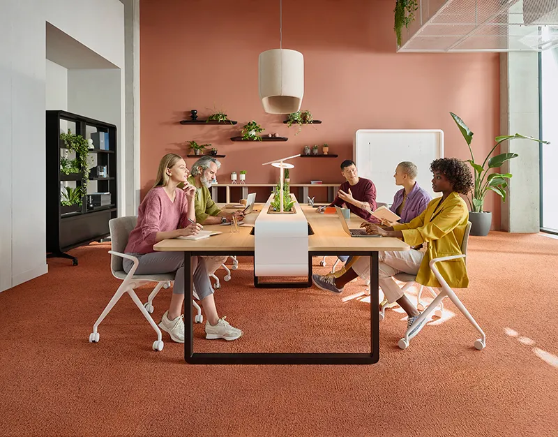 Hushoffice Hushspot hybride flexibele werkplek tafel voor kantoor