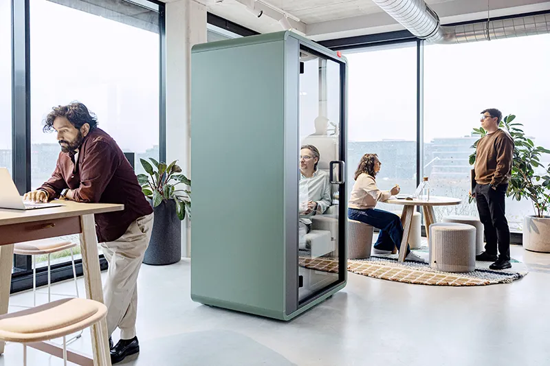 Hushfree collectie premium akoestische cabines kantoor