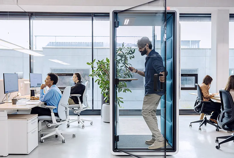 Optimale plaatsing van een kantoorunit Mikomax Hushoffice cabines