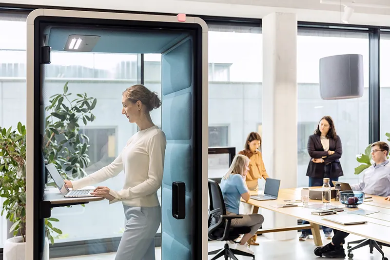 Optimale plaatsing van een kantoorunit Mikomax Hushoffice cabines