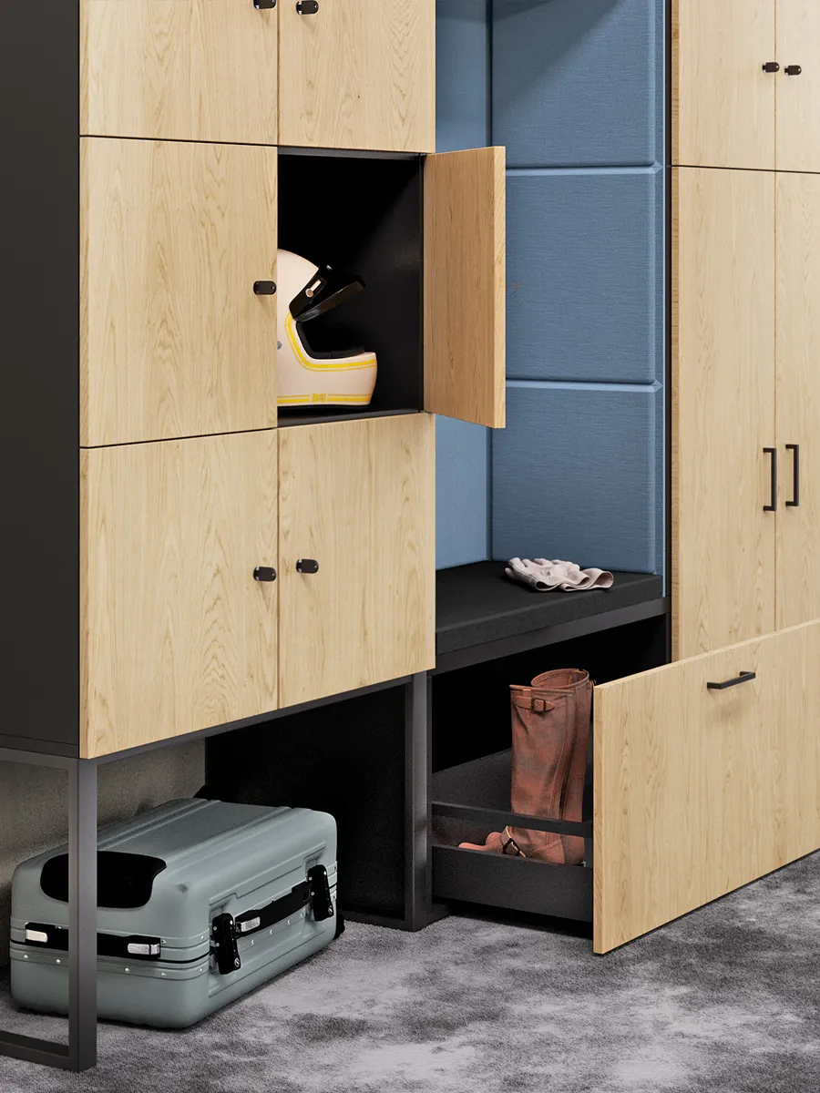 Receptiemeubilair en kasten of kastensysteem met modulaire mogelijkheden