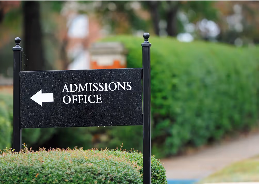 Admissions office board