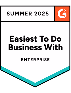 Gartner badge easiest to do business with for enterpise for summer 2025