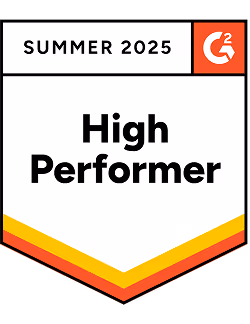 Gartner badge for high performer for summer 2025