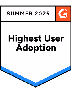 Gartner badge for highest user adoption for summer 2025