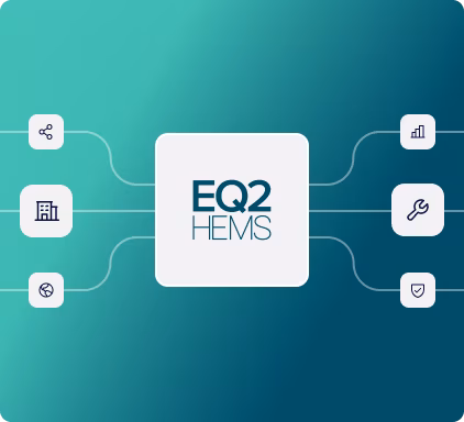 Image showing EQ2 Hems logo linking out to different function for integrations.
