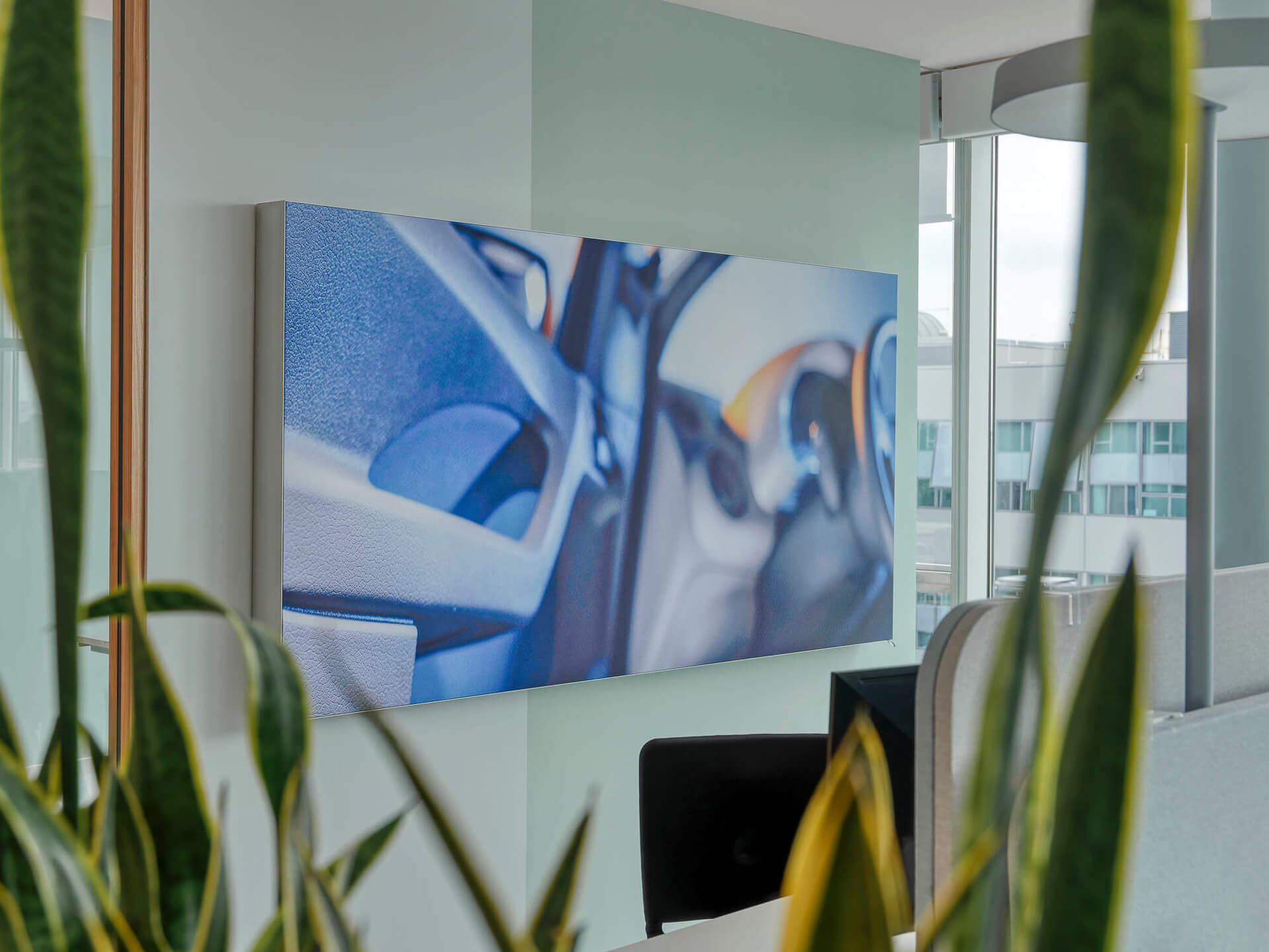 Nahaufnahme bläuliches Bild in Pflanzenoptik