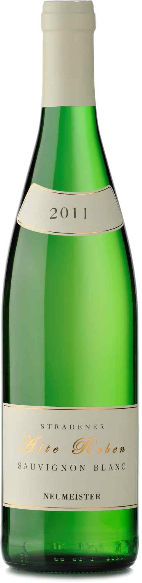 Grüne Flasche mit hellem Etikett – Neumeister Weißwein