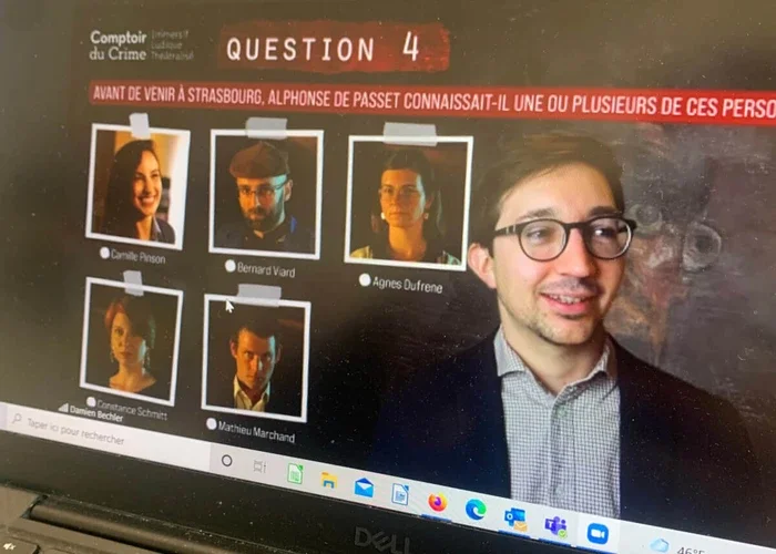 Vue de l'interface en ligne de l'enquête Le Masque du Diable