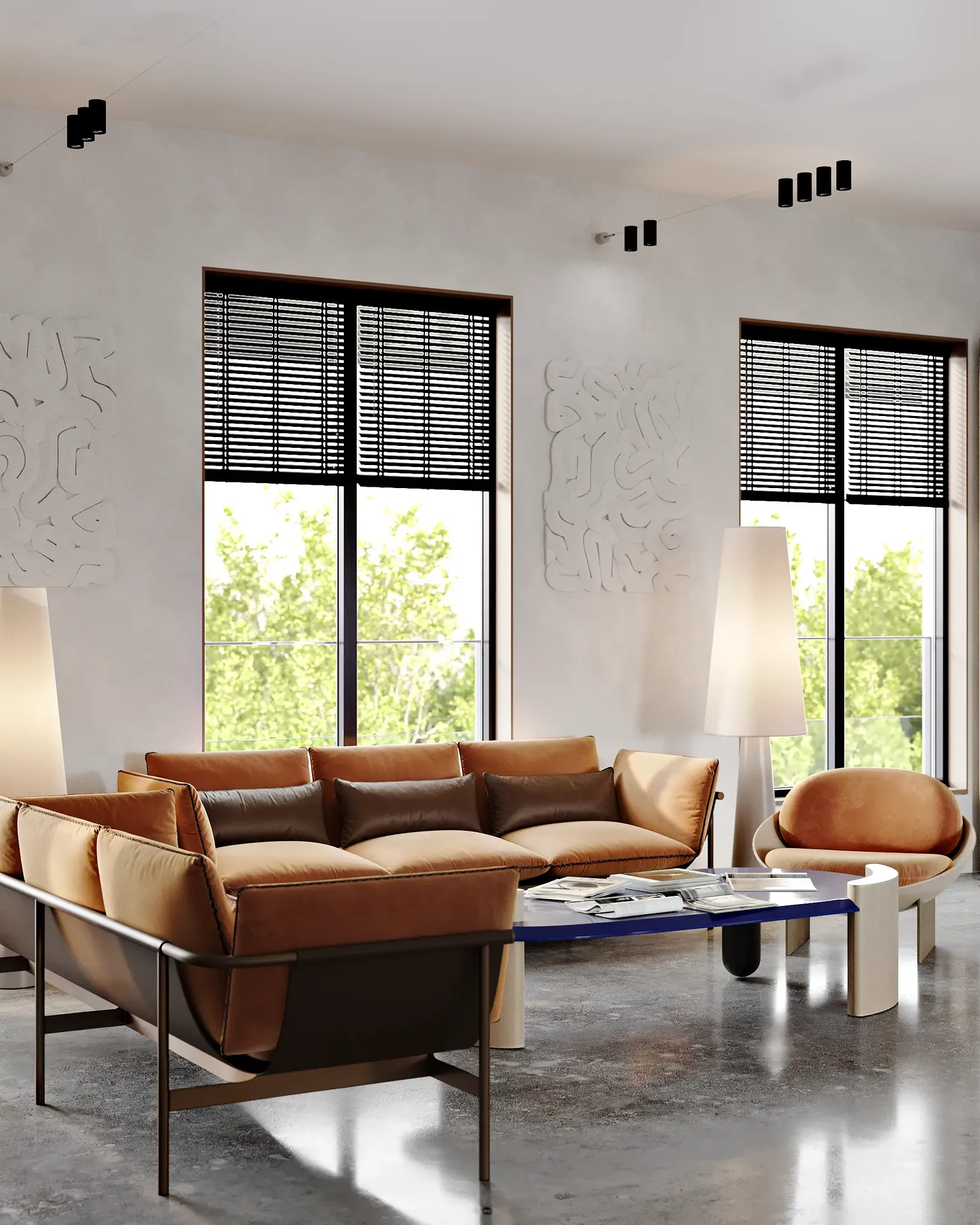 Cozy dining nook by a window, featuring a table and a comfortable banquette sofa.