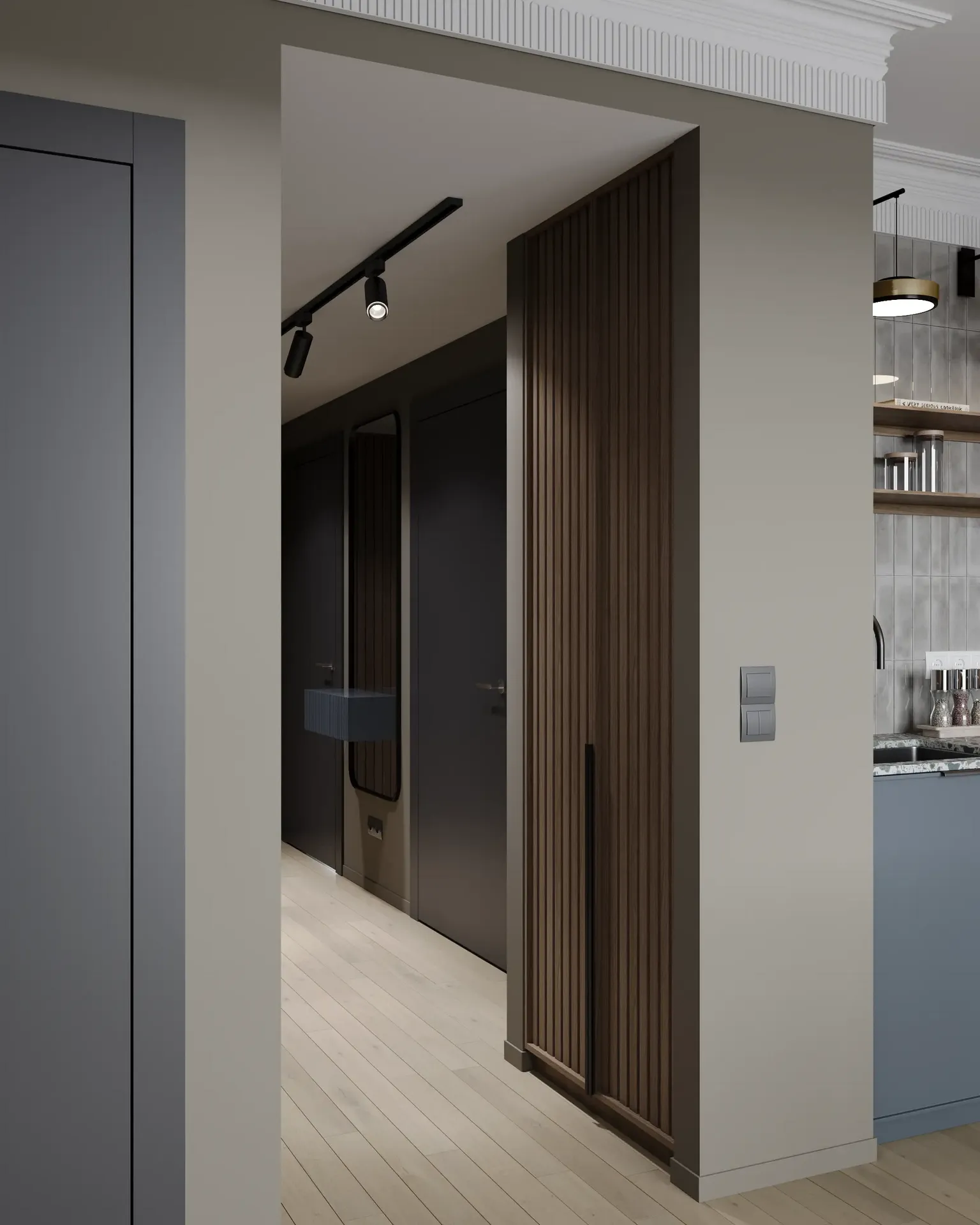 View of the entrance and part of the hallway.