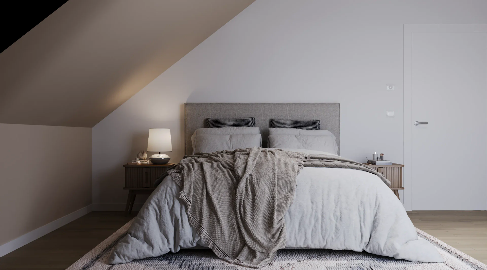 Front view of a bed.