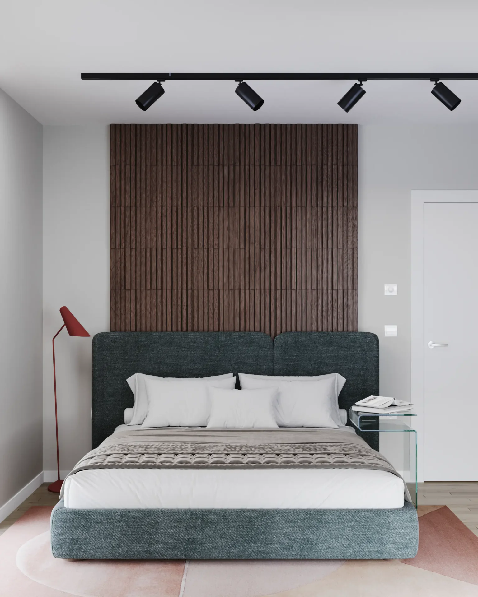 Front view of a bed.