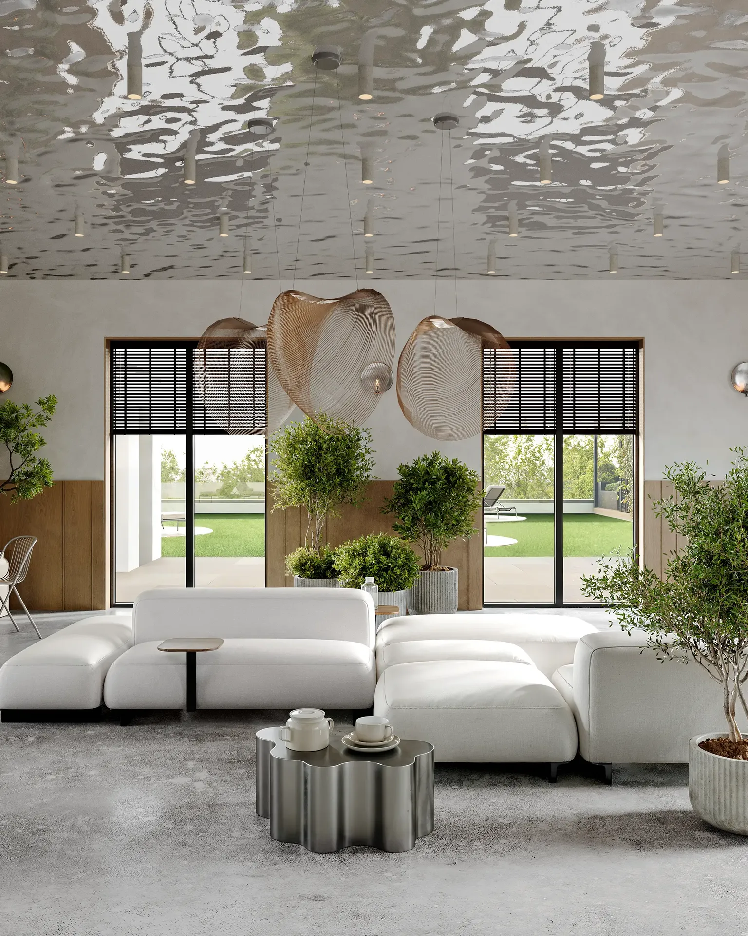 Gemütliche Bankettbestuhlung im Hauptspeisebereich des Cafés.