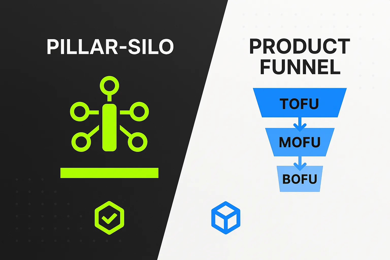 Side-by-side visual framework to quickly evaluate which AI-powered content architecture aligns best with your business model and conversion goals