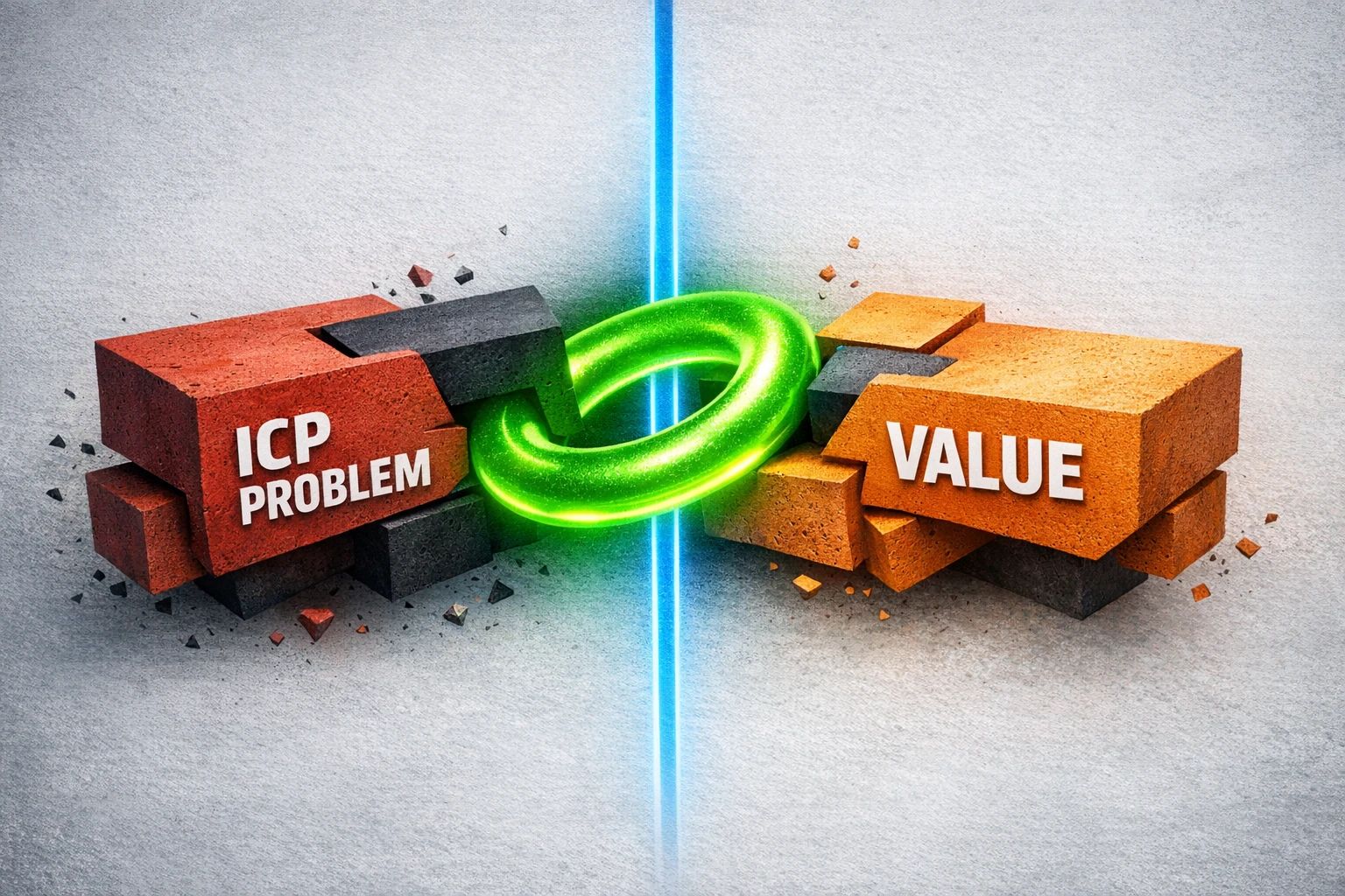 A graphic illustrating a framework for LinkedIn headlines: start with the ICP's problem or identity, then state your unique value.