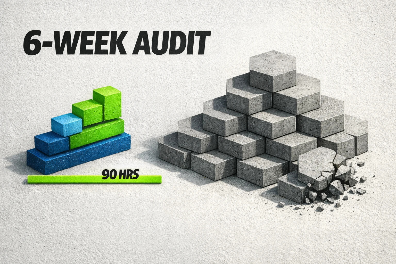 Inventory mapping & quick wins: a 6-week timebox and the 90‑hour audit benchmark guide early prioritization.