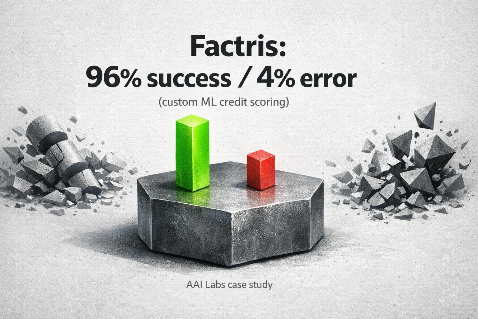 AAI Labs case study: Factris achieved a 96% success rate and a 4% error rate with a custom machine‑learning credit scoring system — concrete evidence of custom AI impact.