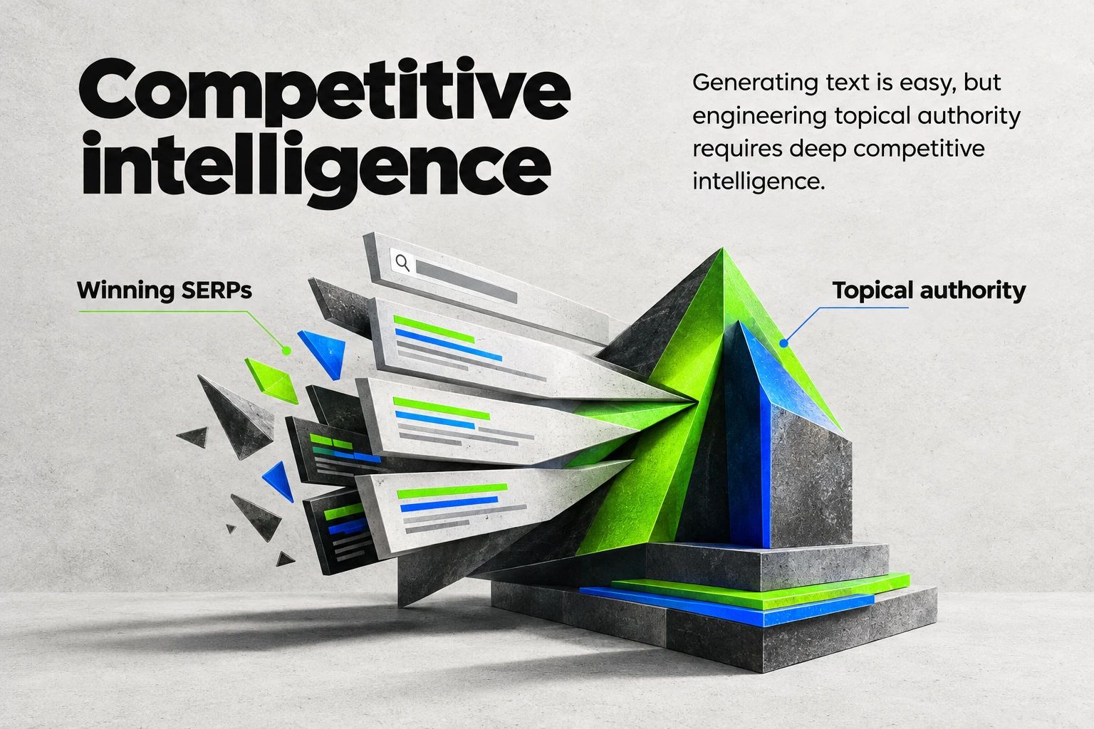 Generating text is easy, but engineering topical authority requires deep competitive intelligence.