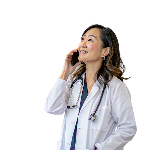 A female doctor speaking with her Tessellate agent to align herself to her next career option.