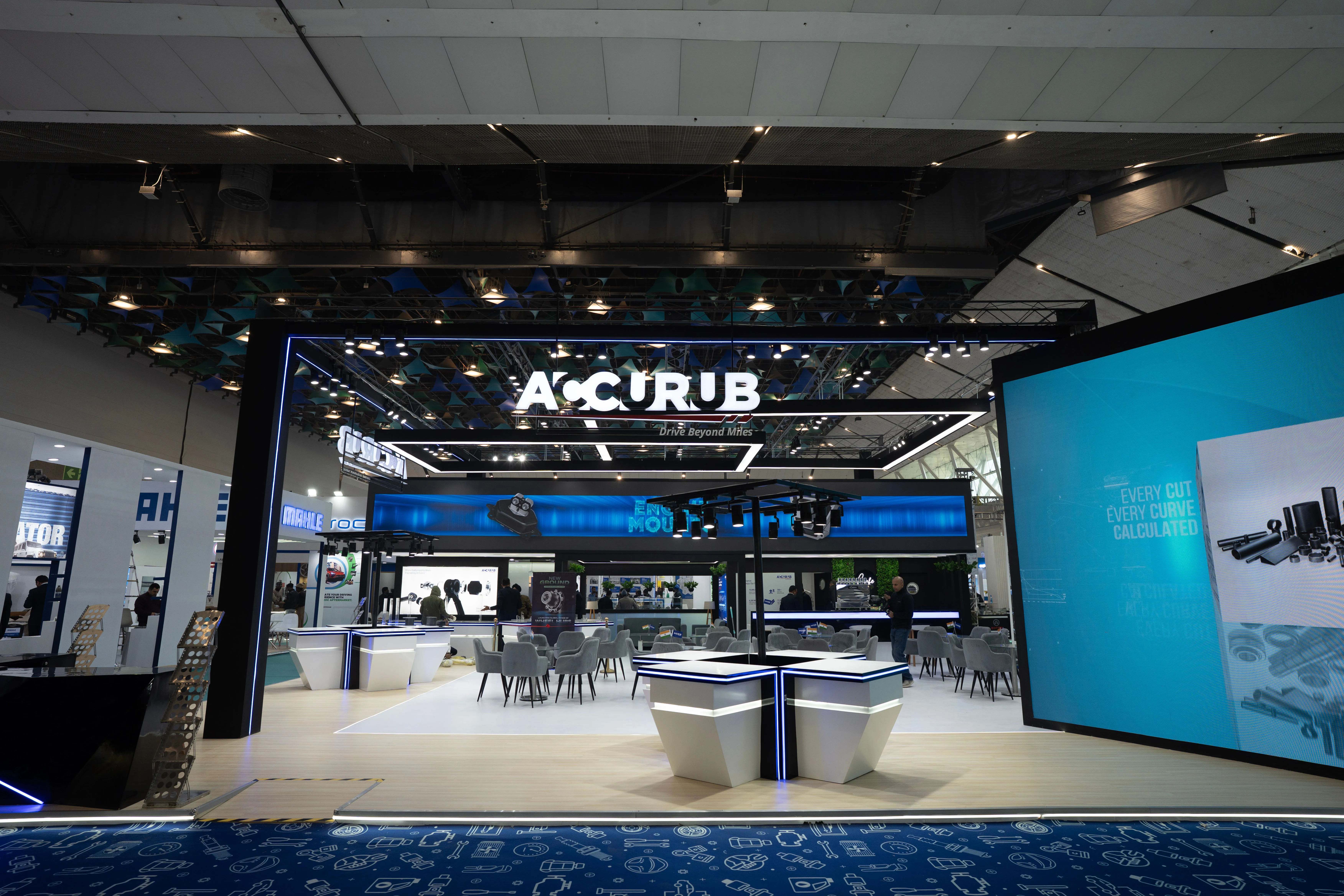 Blue-branded exhibition stand designed by Blues N Coppers