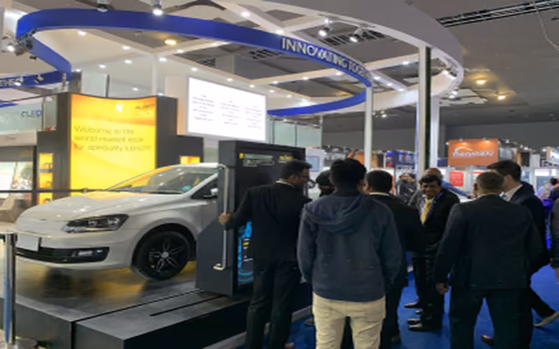 Exhibition stand at a trade show, designed by Blues N Coppers