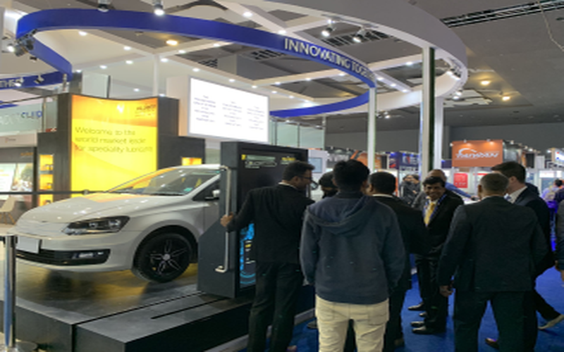 Exhibition stand at a trade show, designed by Blues N Coppers