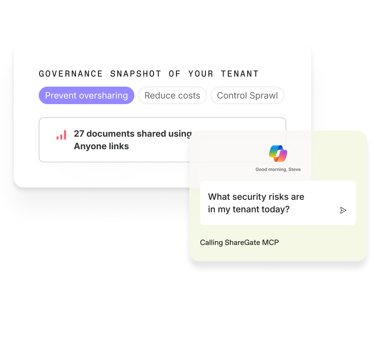 ShareGate Protect governance dashboard with Copilot security and access controls
