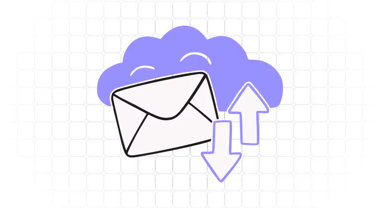 Illustration of an envelope migrating between cloud environments, representing Exchange Online-aligned mailbox transfers