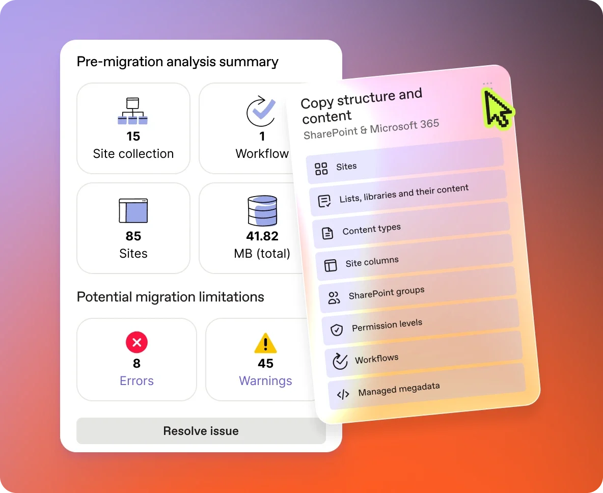 Migrate Maintain file structure & metadata