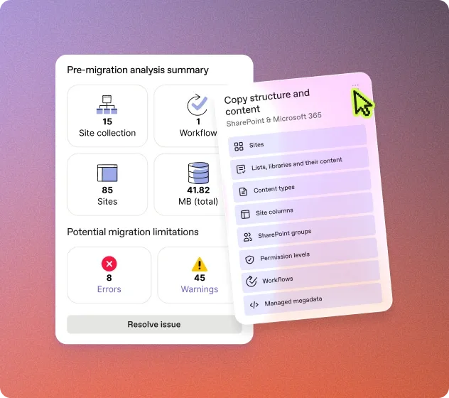 Migrate Maintain file structure & metadata