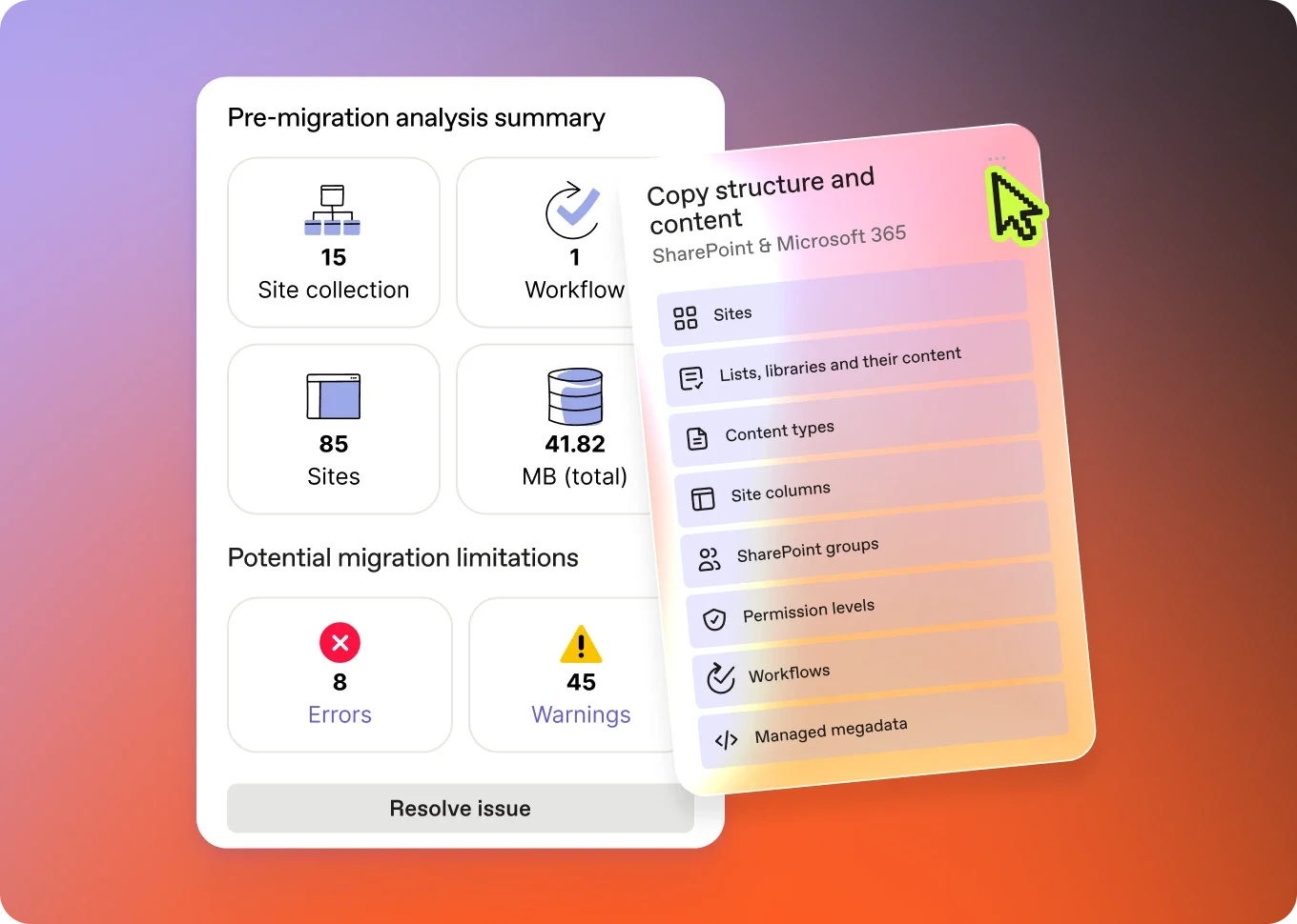 Migrate Maintain file structure & metadata