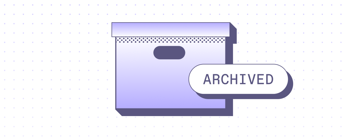 Illustration of an archive box labeled Archived representing workspace cleanup in ShareGate Protect