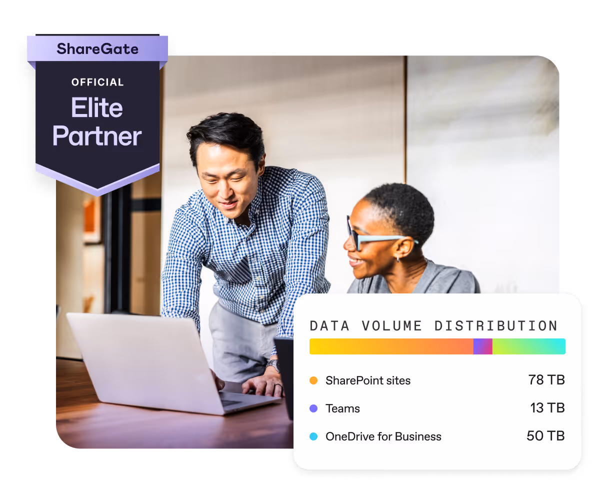 ShareGate assessment report with business-relevant insights for decision makers