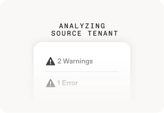 ShareGate copy results screen showing Marketing with 124 successes and Contoso with 9 warnings and 248 successes, with an Export report button.