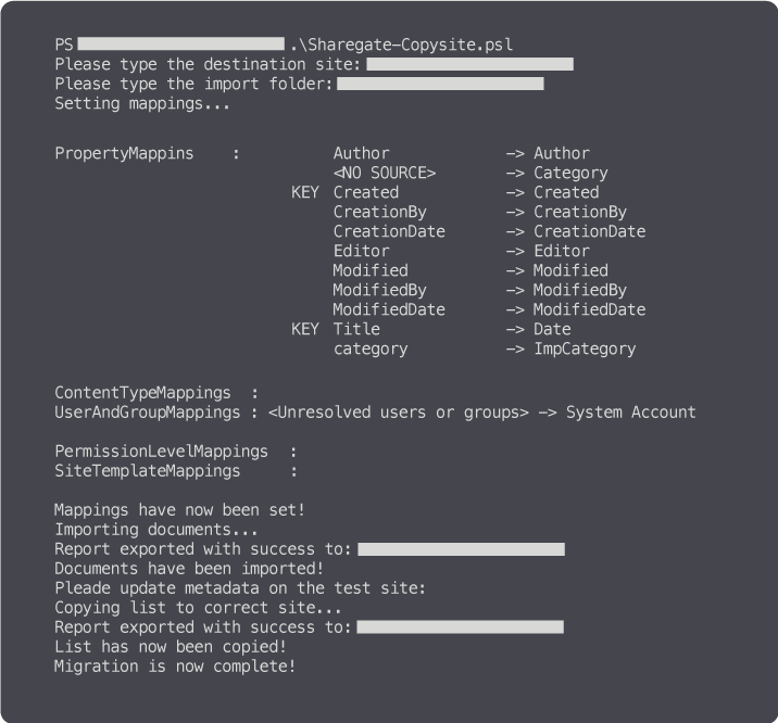 SharePoint migration PowerShell script