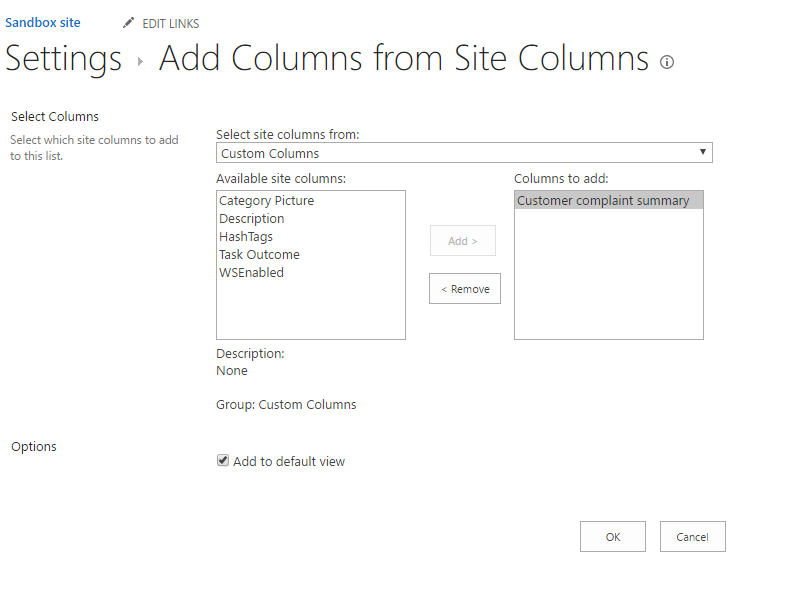 add SharePoint Site Column