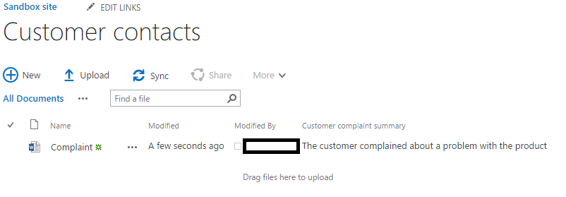 insert SharePoint Site Column