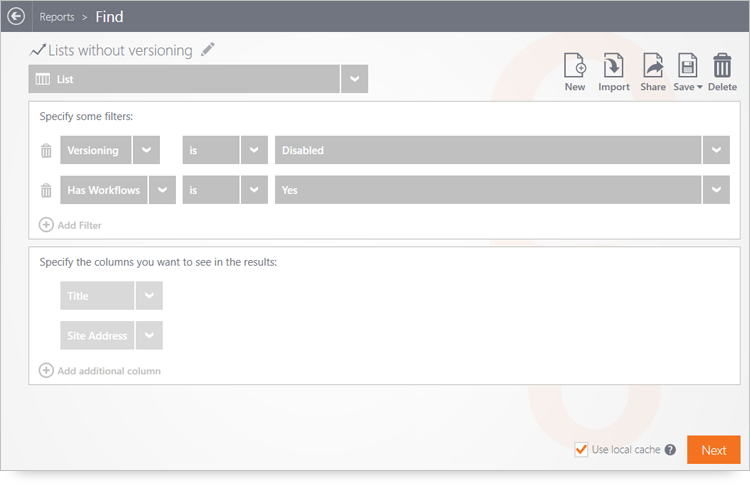 Sharegate Find Tab