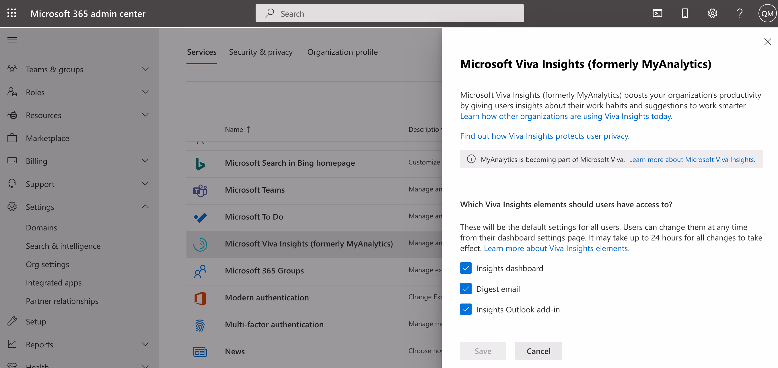 Enable Viva Insights2