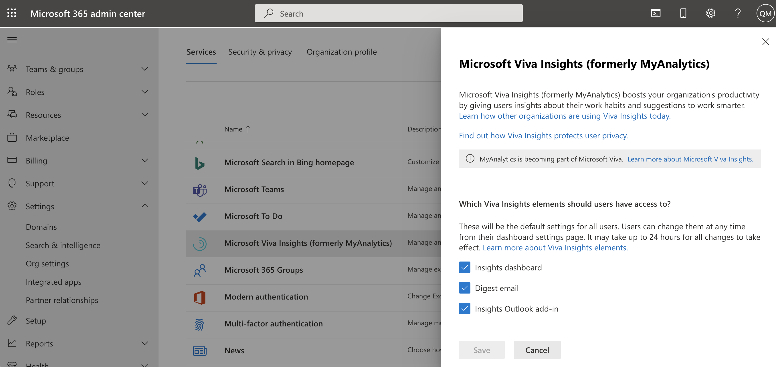 Enable Viva Insights2