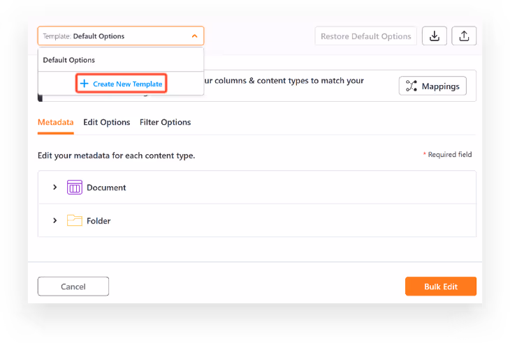 Sharegate Explorer - Create New Template