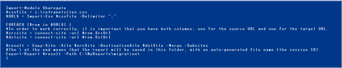 Migrate sharepoint site collections powershell