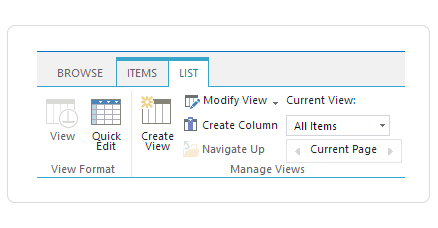 Manage Views settings